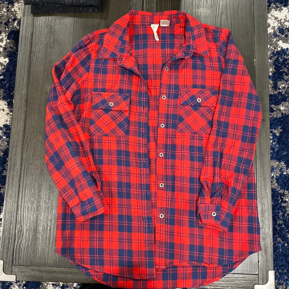 Red and blue flannel